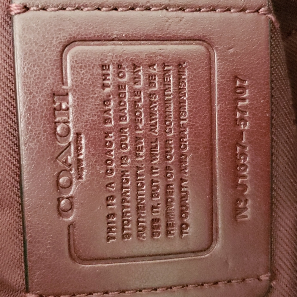 Coach Burgundy Oxblood Leather Tote Bag - Picture 7 of 14
